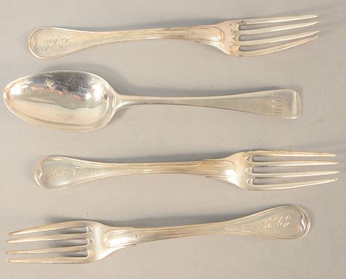 FOUR-PIECE LOT WITH 18TH C.