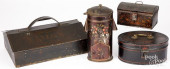 FOUR PIECE OF TOLEWARE, 19TH C