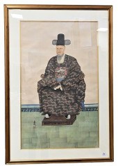 FOUR PIECE ORIENTAL FRAMED GRO