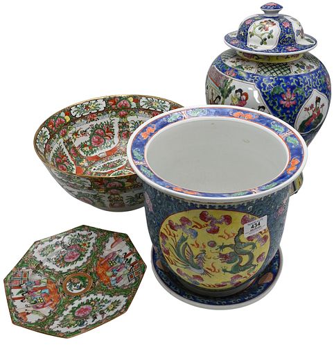 FOUR PIECE PORCELAIN ASIAN