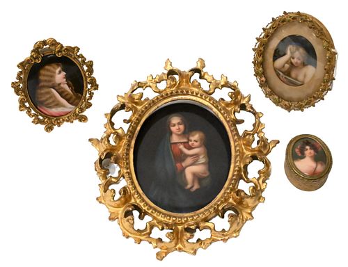 FOUR PIECE PORTRAIT PORCELAIN