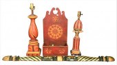 FOUR PIECE PRIMITIVE PAINTED G