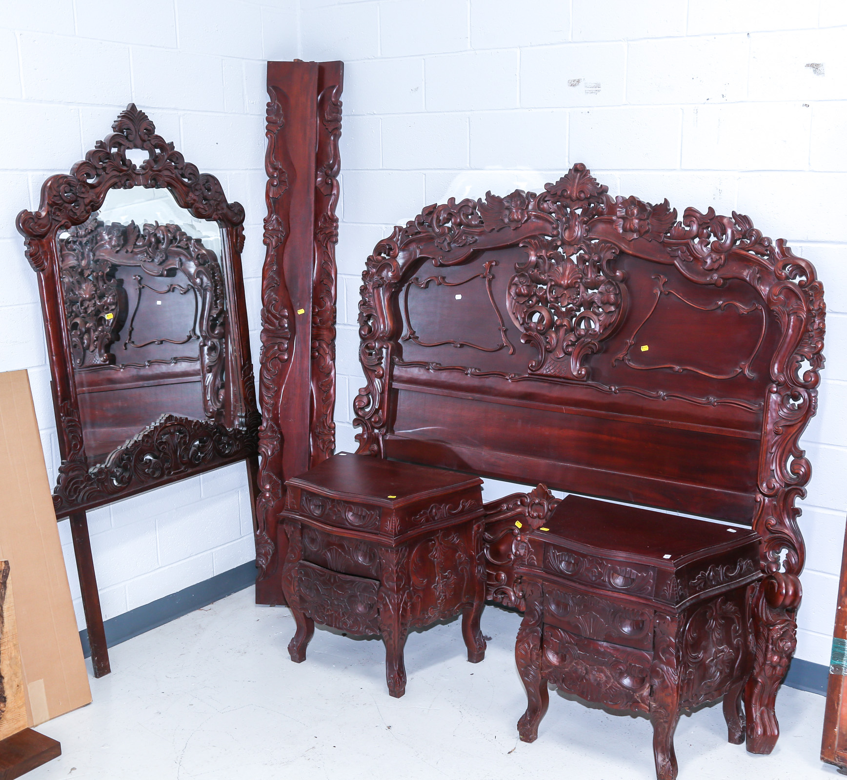 FOUR- PIECE ROCOCO STYLE MAHOGANY