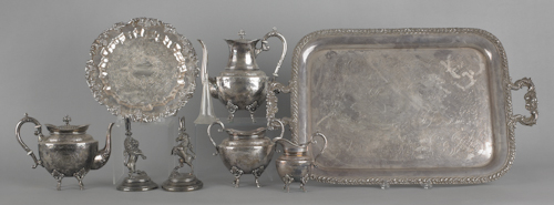 Four-piece silver plated tea