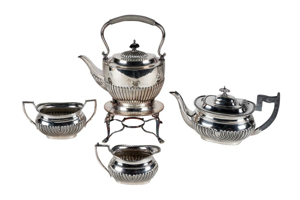 FOUR-PIECE SILVER-PLATED TEA