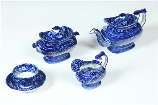 FOUR-PIECE STAFFORDSHIRE TEASET. 