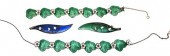 FOUR PIECE STERLING ENAMELED L