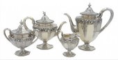 FOUR PIECE STERLING SILVER TEA