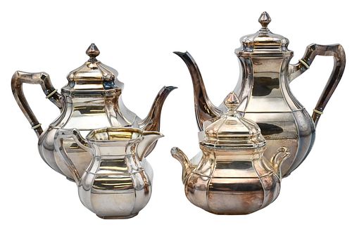FOUR PIECE STERLING SILVER TEA