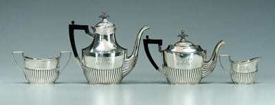 Four-piece sterling tea service: