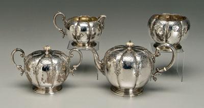 Four-piece sterling tea service,