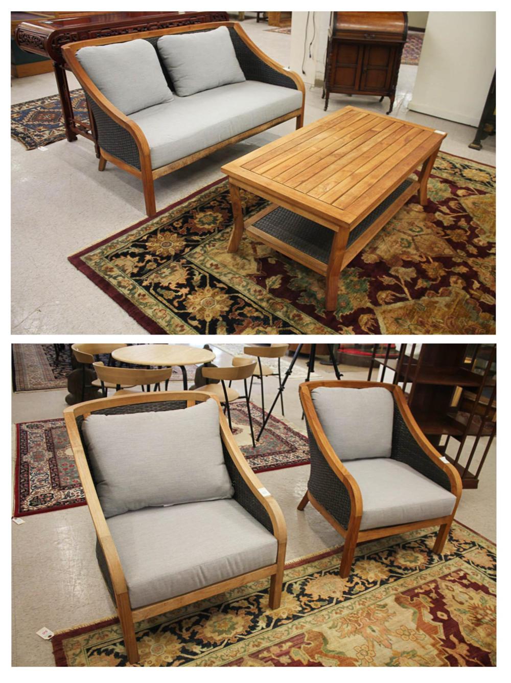 FOUR-PIECE TEAK AND OUTDOOR