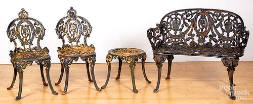 FOUR-PIECE VICTORIAN CAST IRON