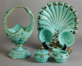 FOUR-PIECE VICTORIAN ENAMELED