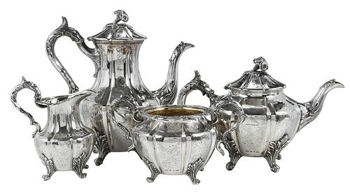 FOUR PIECE VICTORIAN ENGLISH SILVER