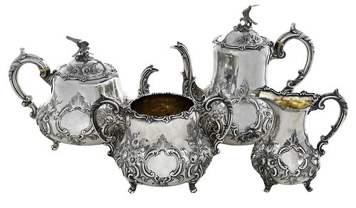 FOUR PIECE VICTORIAN ENGLISH SILVER