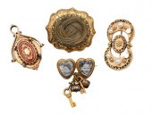 FOUR PIECE VICTORIAN GOLD LOT,