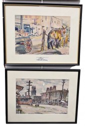FOUR PIECE WATERCOLOR GROUP BY