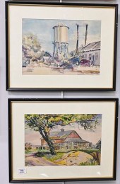 FOUR PIECE WATERCOLOR GROUP BY