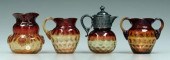 Four pieces amberina, all thum