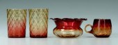Four pieces amberina: two diam