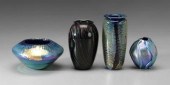 Four pieces art glass, Rick Ec