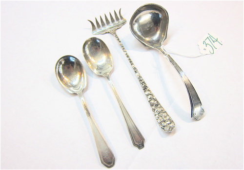 FOUR PIECES ASSORTED STERLING