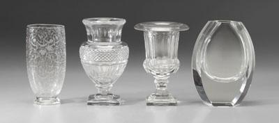 Four pieces Baccarat: heavy oval