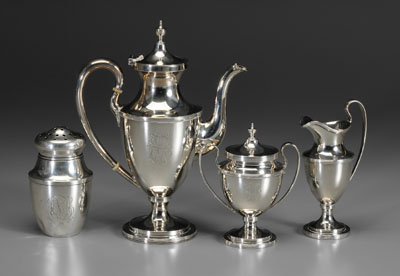 Four pieces Baltimore sterling