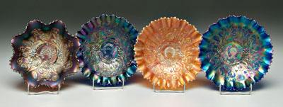 Four pieces carnival glass: Good