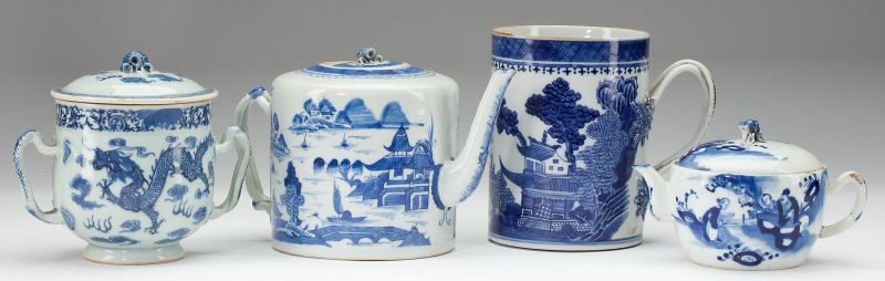 Four Pieces Chinese Blue and