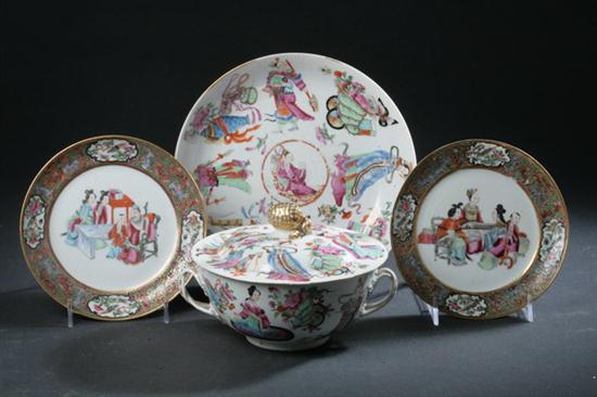 FOUR PIECES CHINESE ROSE MANDARIN