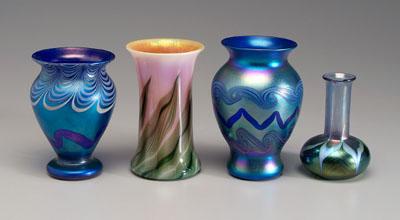 Four pieces contemporary art glass: