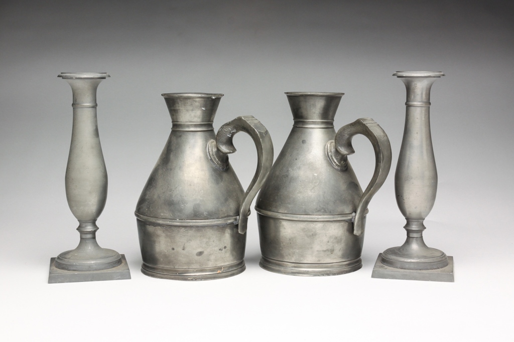FOUR PIECES ENGLISH PEWTER.