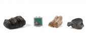 FOUR PIECES FOSSILIZED BONE AN