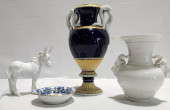 FOUR PIECES GERMAN PORCELAIN: