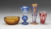 Four pieces glass: intaglio cu