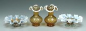 Four pieces glass: pair swirl
