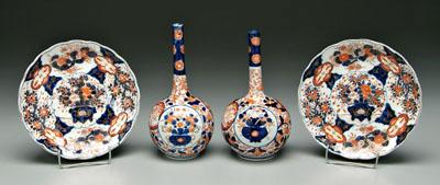 Four pieces Japanese Imari: two