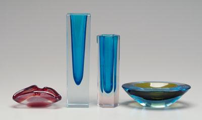 Four pieces modern glass:
