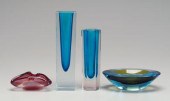 Four pieces modern glass: tria
