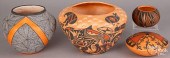 FOUR PIECES OF ACOMA INDIAN PO