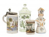 FOUR PIECES OF ANTIQUE FAIENCE
