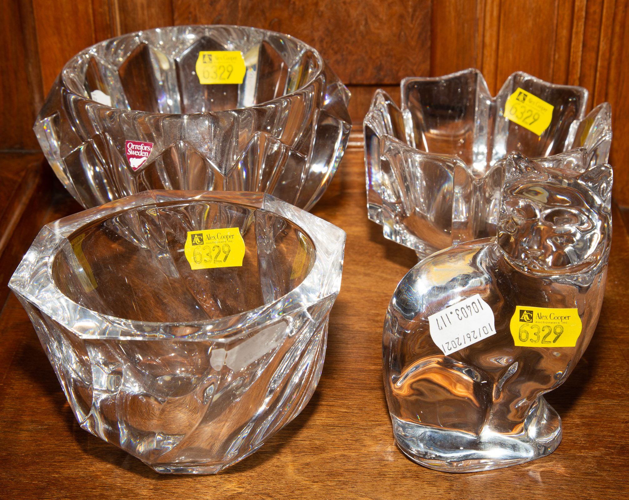 FOUR PIECES OF ART GLASS Includes a