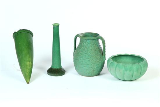 FOUR PIECES OF ART POTTERY. 