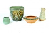 FOUR PIECES OF ART POTTERY. Am
