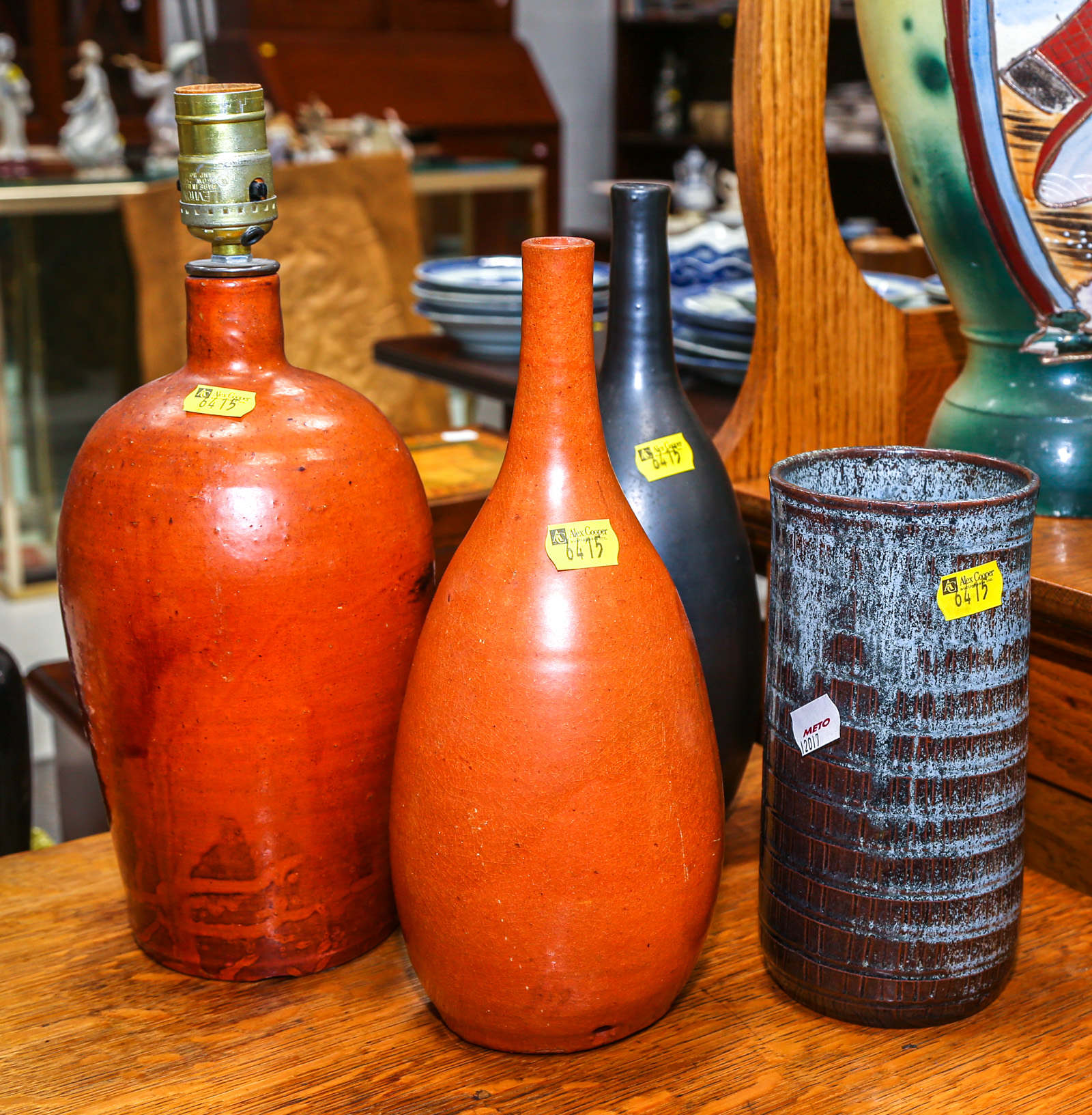FOUR PIECES OF ART POTTERY