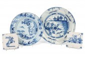 FOUR PIECES OF BLUE & WHITE DE