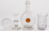 FOUR PIECES OF COLORLESS GLASS
