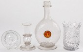 FOUR PIECES OF COLORLESS GLASS